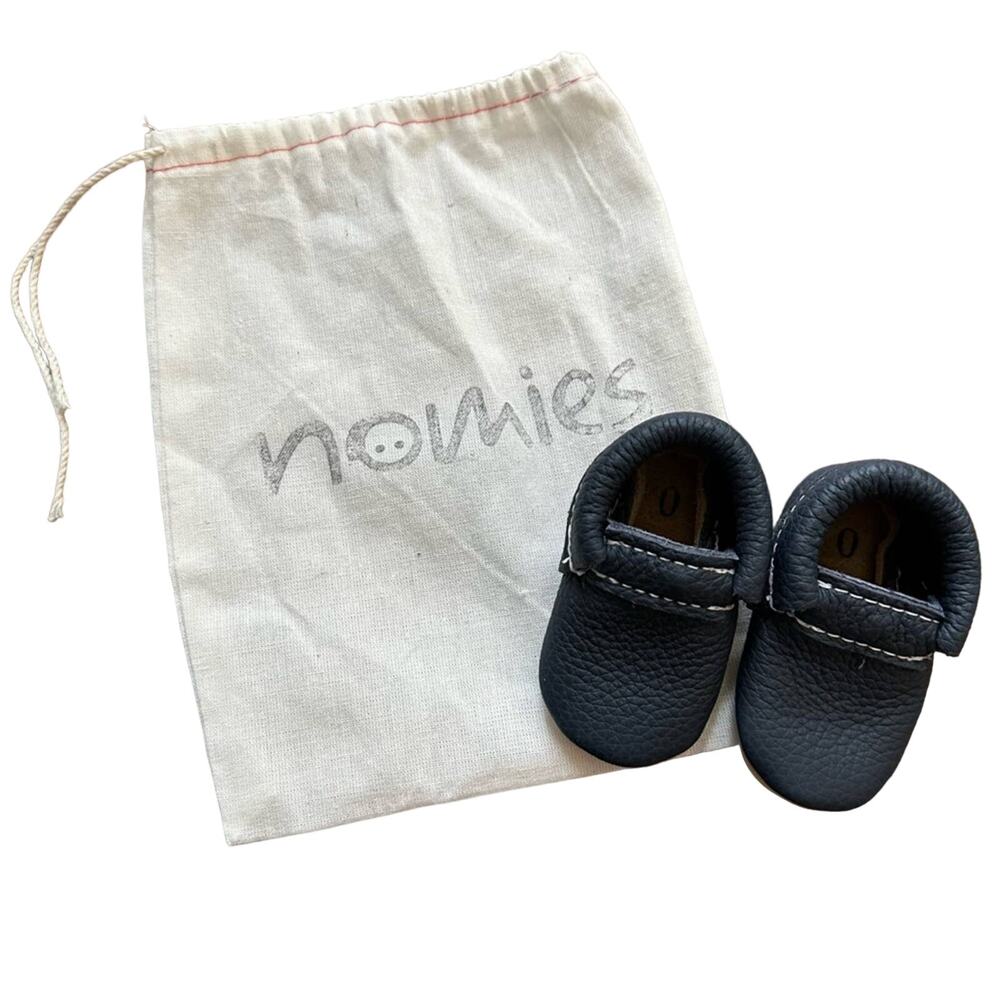 Nomies leather baby booties, NWT, navy blue size 0